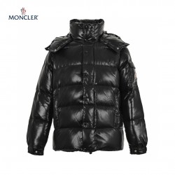 Latest Moncler Maya 70 Logo Appliqued Quilted Shell Hooded Short Black Down Jacket 