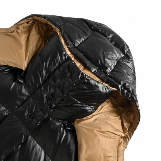 Best Moncler Parnaiba Quilted Hooded Long Down Jacket Black Brown