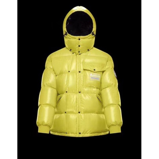 Moncler Anthermy Fragment Down Puffer Jacket Mens Hooded Down Coat Outwear Yellow