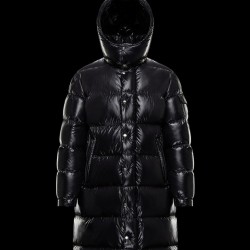 Moncler Bubble Hooded Down Jacket Mens Long Down Puffer Coat Winter Outwear Black 