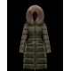 Moncler Down Jacket Women Long Coat Winter Ourtwear With Fur Collar Hat Boedic Army Green