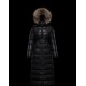 Moncler Down Jacket Women Long Down Puffer Coat Winter Ourtwear With Fur Collar Hat Hudson Black