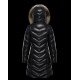 Moncler Down Jacket Women Long Quilted Down Puffer Coat Winter Ourtwear With Fur Collar Hat Fulmarus Black