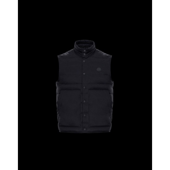 Moncler Gilet Quilted Down Vest For Men Sleeveless Down Waistcoat Black