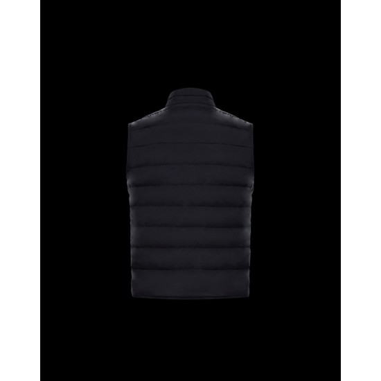 Moncler Gilet Quilted Down Vest For Men Sleeveless Down Waistcoat Black