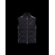 Moncler Gilet Quilted Down Vest For Men Zip Up Sleeveless Down Waistcoat Black