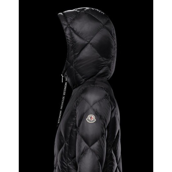 Moncler Hooded Down Jacket Women Long Down Coat Winter Ourtwear DUROC All Black