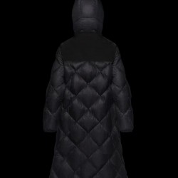 Moncler Hooded Down Jacket Women Long Down Coat Winter Ourtwear DUROC Black 