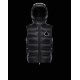 Moncler Hooded Down Puffer Vest Mens Waist Coat Black Sleeveless Vanoise Black