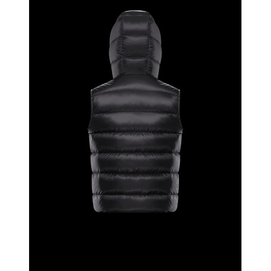 Moncler Hooded Down Puffer Vest Mens Waist Coat Black Sleeveless Vanoise Black