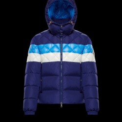 Moncler Hooded Winter Key Jacket Mens Down Puffer Coat Outwear Blue 