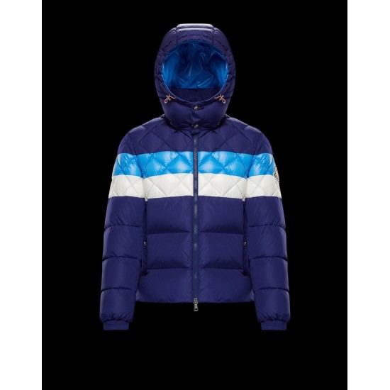 Moncler Hooded Winter Key Jacket Mens Down Puffer Coat Outwear Blue