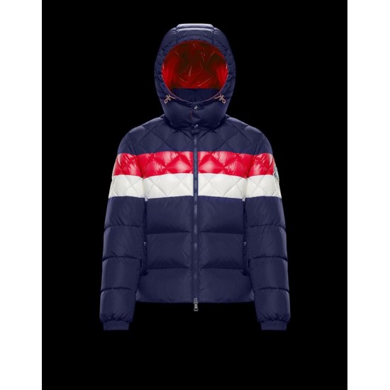 Moncler Hooded Winter Key Jacket Mens Down Puffer Coat Outwear Blue Red