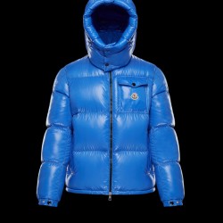 Moncler Montbeliard Down Jacket Mens Hooded Down Puffer Coat Winter Outwear Blue 