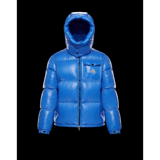 Moncler Montbeliard Down Jacket Mens Hooded Down Puffer Coat Winter Outwear Blue