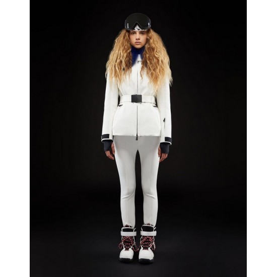 Moncler Down Jacket Women Down Coat Winter Ourtwear With Fur Collar Hat Grennoble White