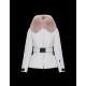 Moncler Down Jacket Women Down Coat Winter Ourtwear With Pink Fur Collar Hat Grennoble White