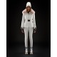 Moncler Down Jacket Women Down Coat Winter Ourtwear With Pink Fur Collar Hat Grennoble White