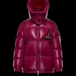 Moncler Wilson Down Jacket Womens Hooded Down Coat Winter Outwear Purple